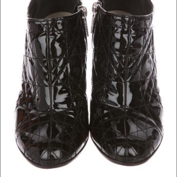 Christian Dior Cannage Black Leather Booties 38.5 - Picture 2 of 4